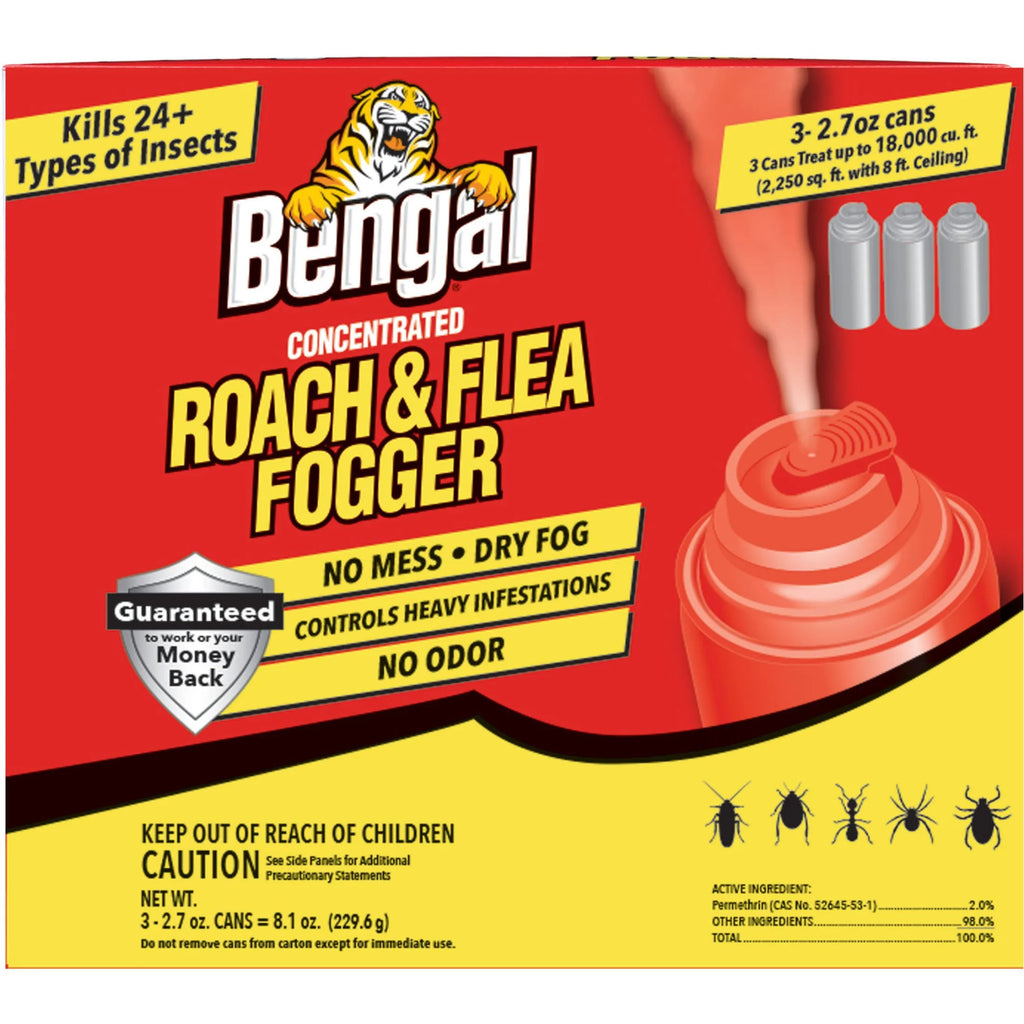(2 Pack)  Roach & Flea Fogger, 3 Count, 2.7 Oz Cans