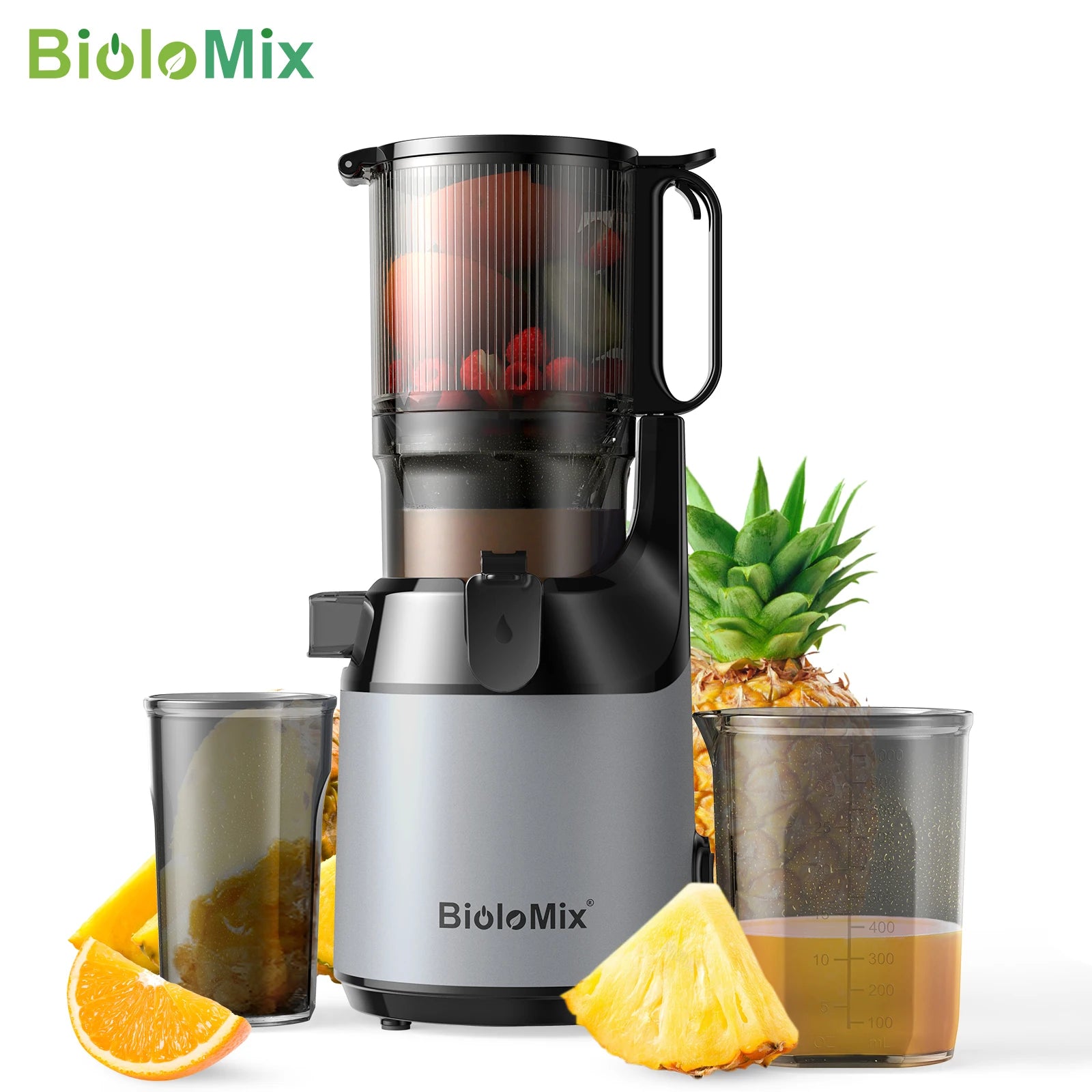 Cold Press Juicer,With 130Mm Feed Chute,Fit Whole Fruits & Vegetables,High Juice Yield,Bpa FREE Slow Masticating Juicer