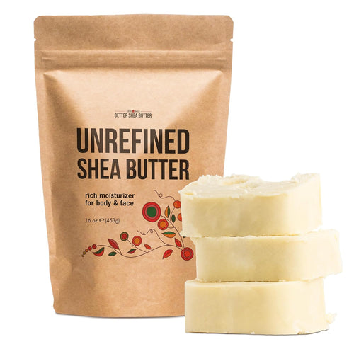 100% Pure Unrefined African Shea Butter - Premium Moisturizer for Hair and Body | Ideal for Extremely Dry Skin, DIY Lip Balm, Body Butter, Lotion, and Soap - 1Lb Bar
