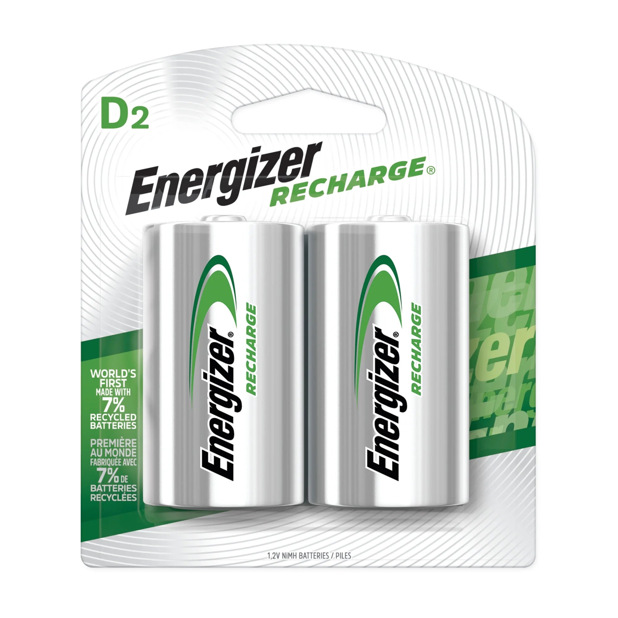 Rechargeable D Batteries (2 Pack), D Cell Batteries