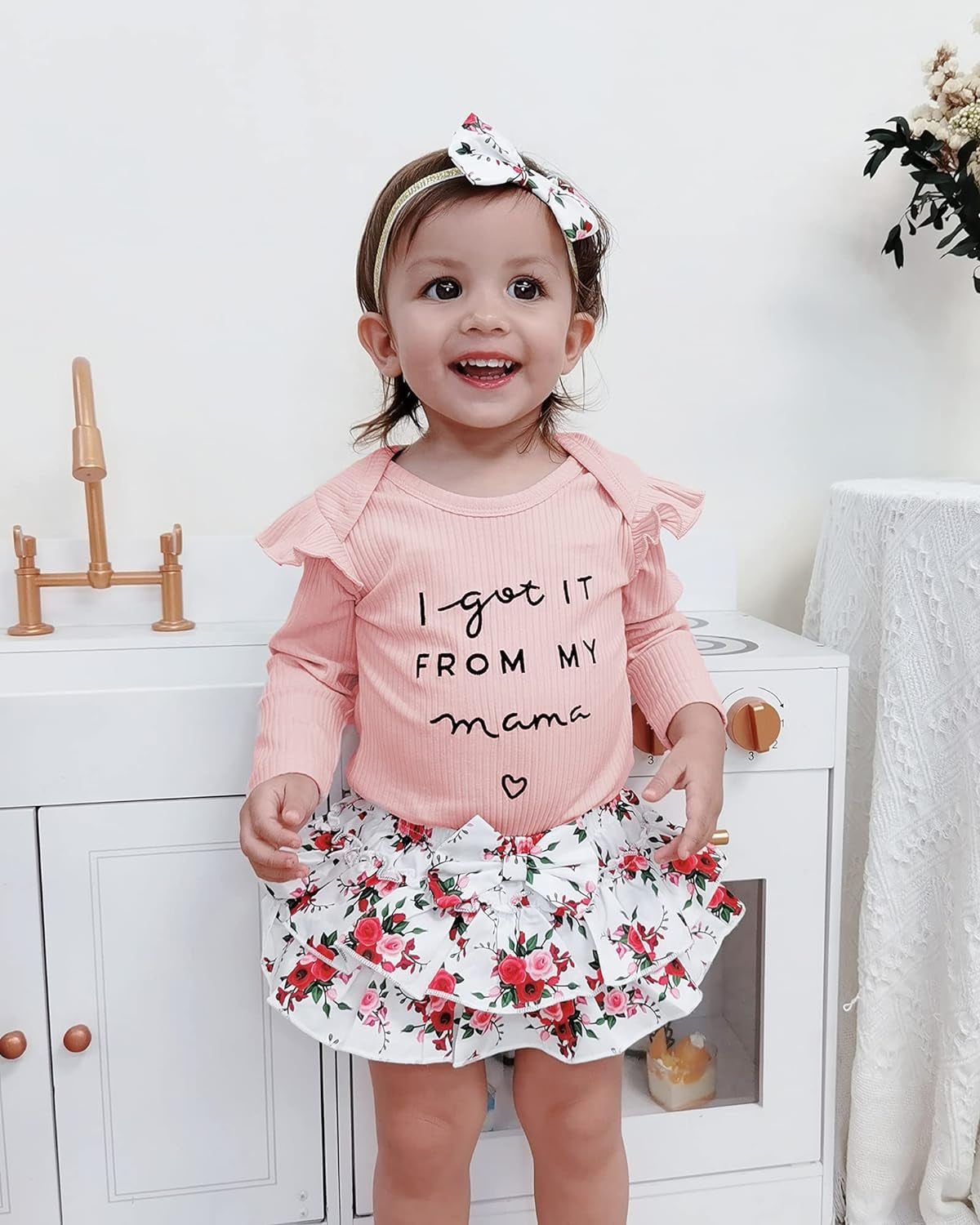 Newborn Infant Baby Girl Clothes Outfits Romper Baby Girl Skirt Set Floral Baby Clothes for Girls Fall Winter