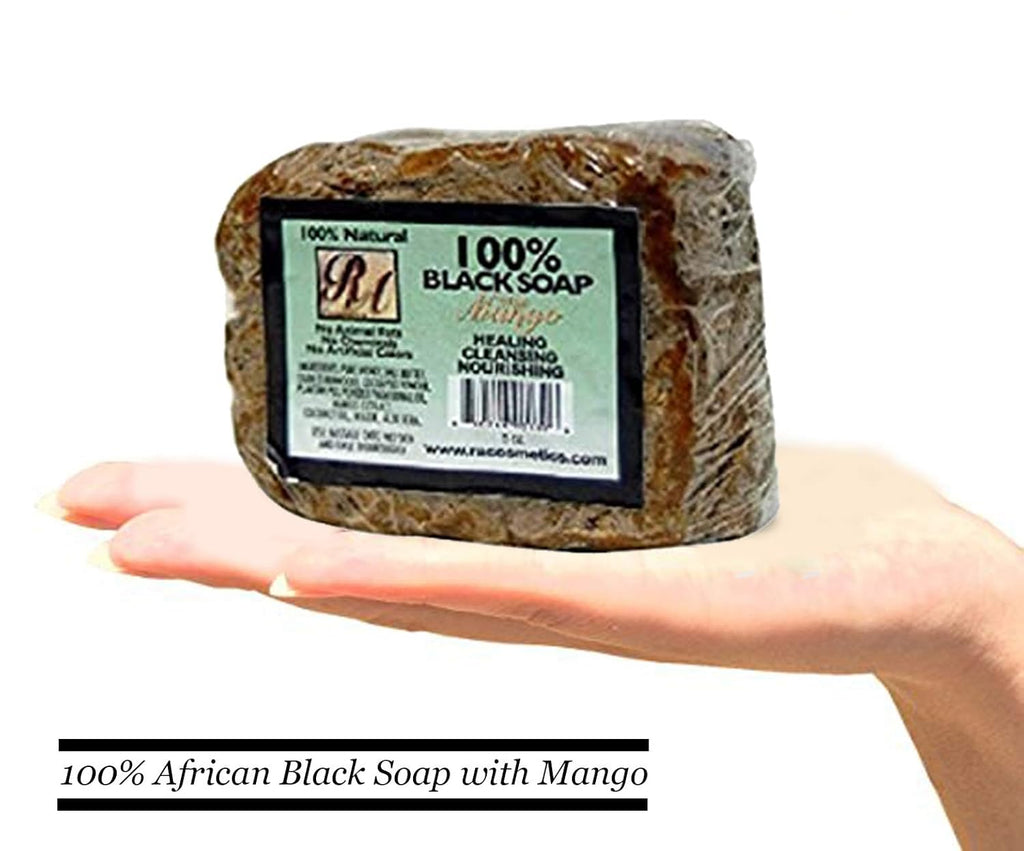 Natural African Black Soap with Mango Scent, 5 oz (141 g)