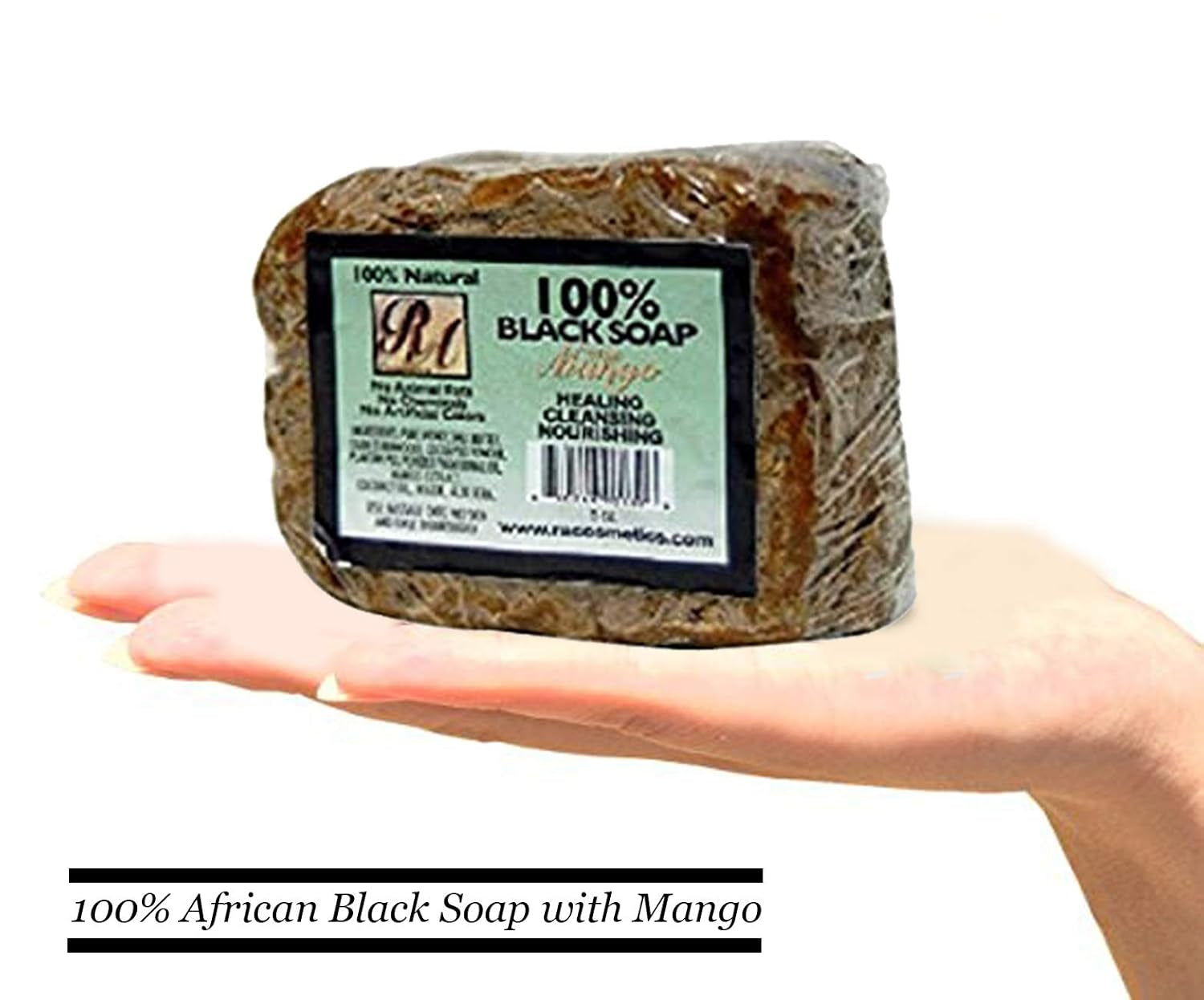 Natural African Black Soap with Mango Scent, 5 oz (141 g)