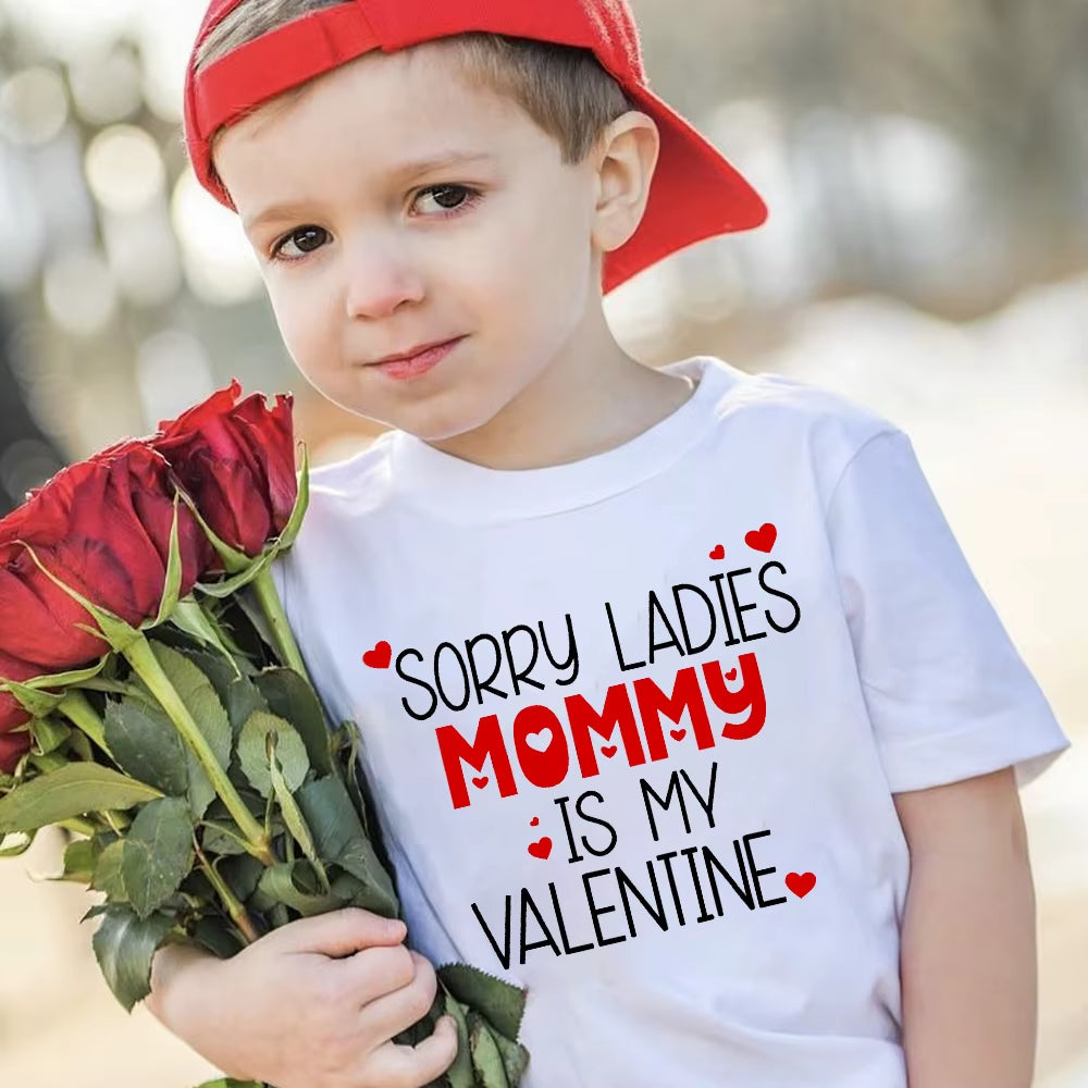 Mommy and Daddy'S Valentine Print Kids T Shirt Child Clothes Tops Boys Girls Shirt Valentine'S Day Party Present Casual Outfit