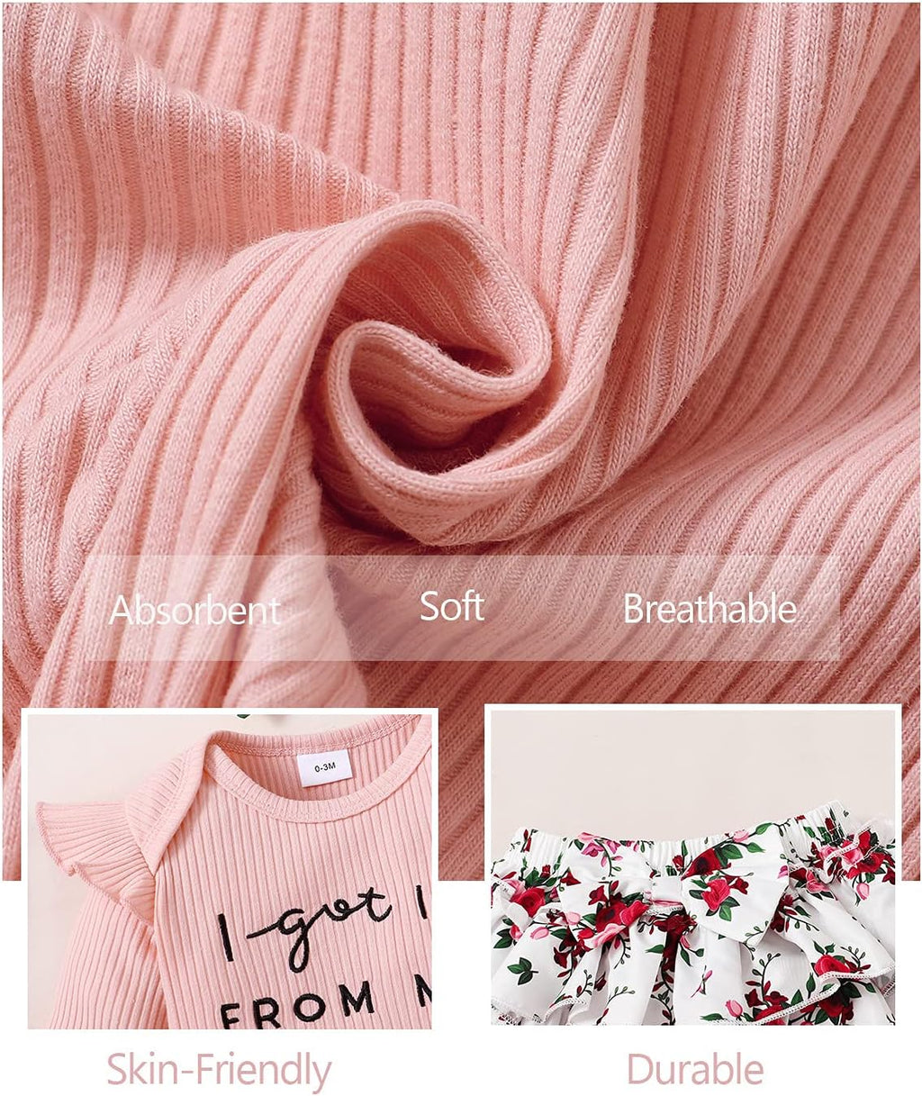 Newborn Infant Baby Girl Clothes Outfits Romper Baby Girl Skirt Set Floral Baby Clothes for Girls Fall Winter
