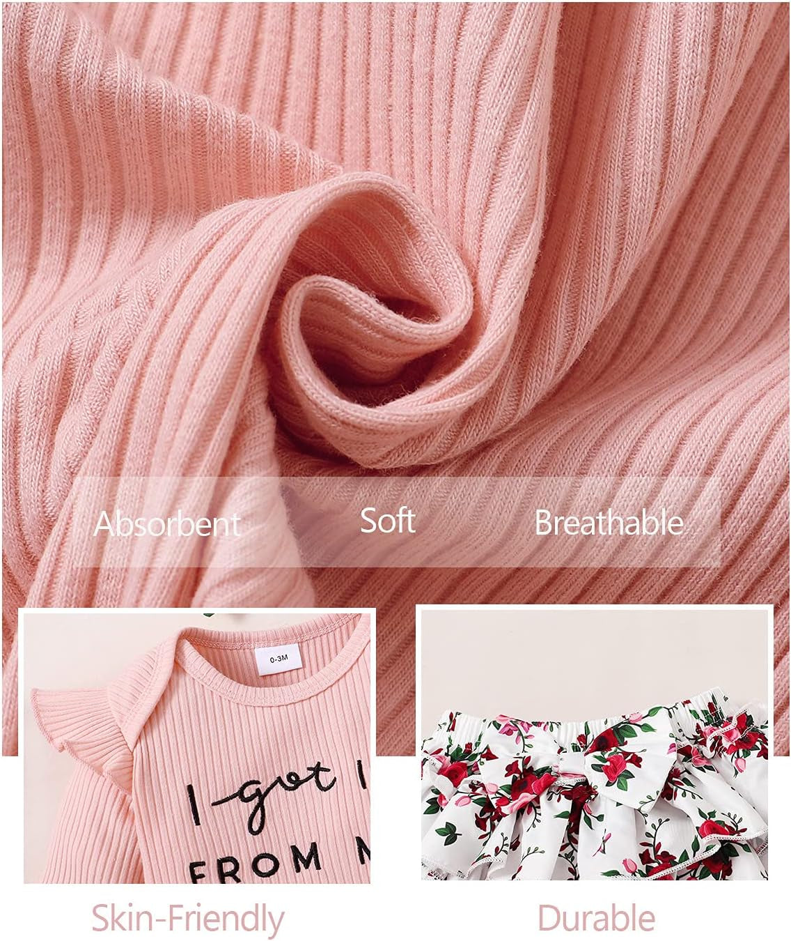 Newborn Infant Baby Girl Clothes Outfits Romper Baby Girl Skirt Set Floral Baby Clothes for Girls Fall Winter
