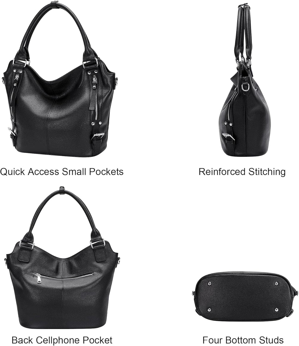 Genuine Leather Handbags for Women Hobo Shoulder Bags Ladies Tote Bag