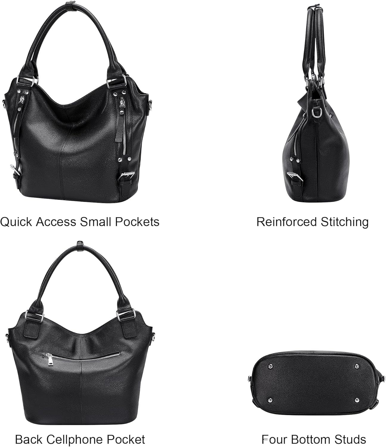 Genuine Leather Handbags for Women Hobo Shoulder Bags Ladies Tote Bag