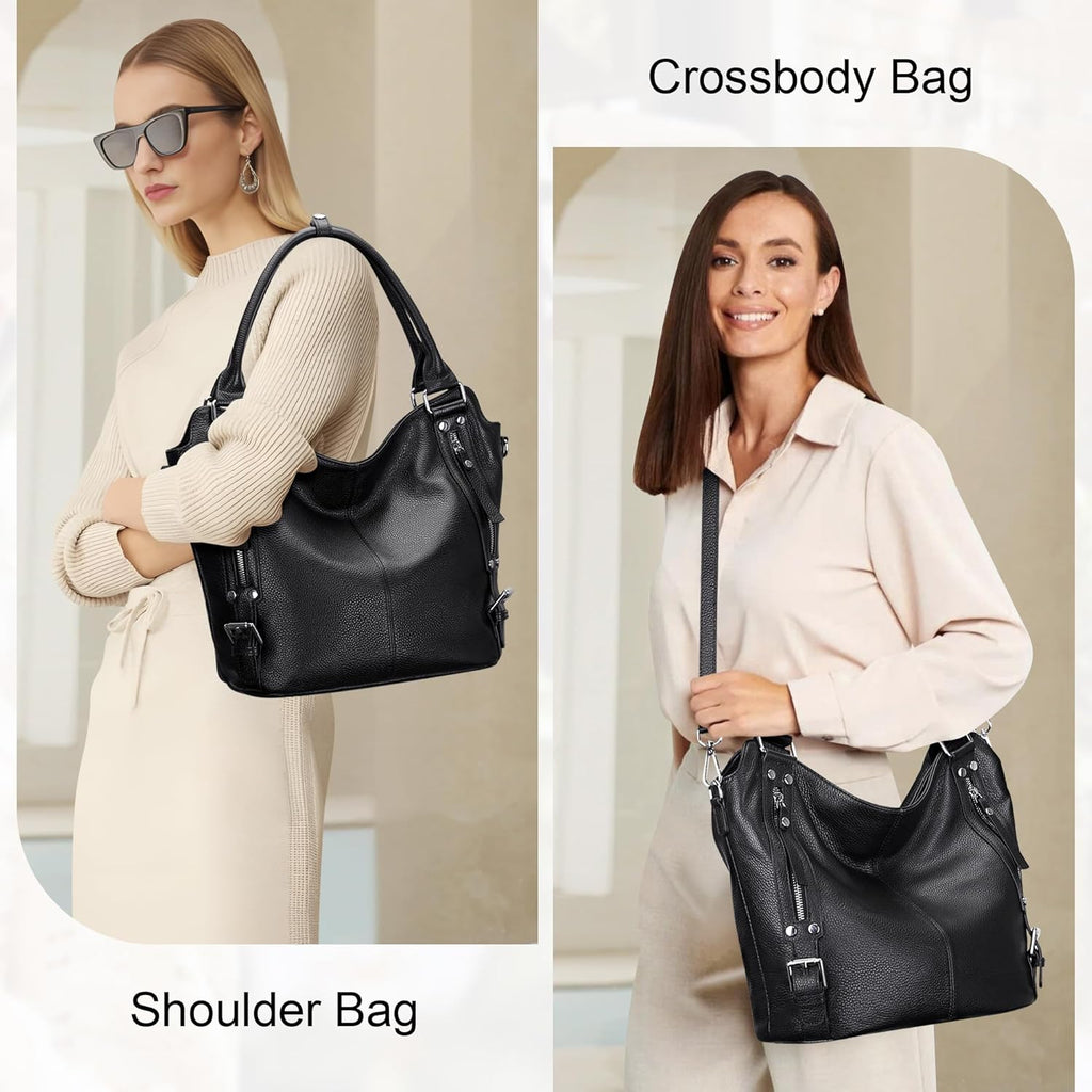 Genuine Leather Handbags for Women Hobo Shoulder Bags Ladies Tote Bag