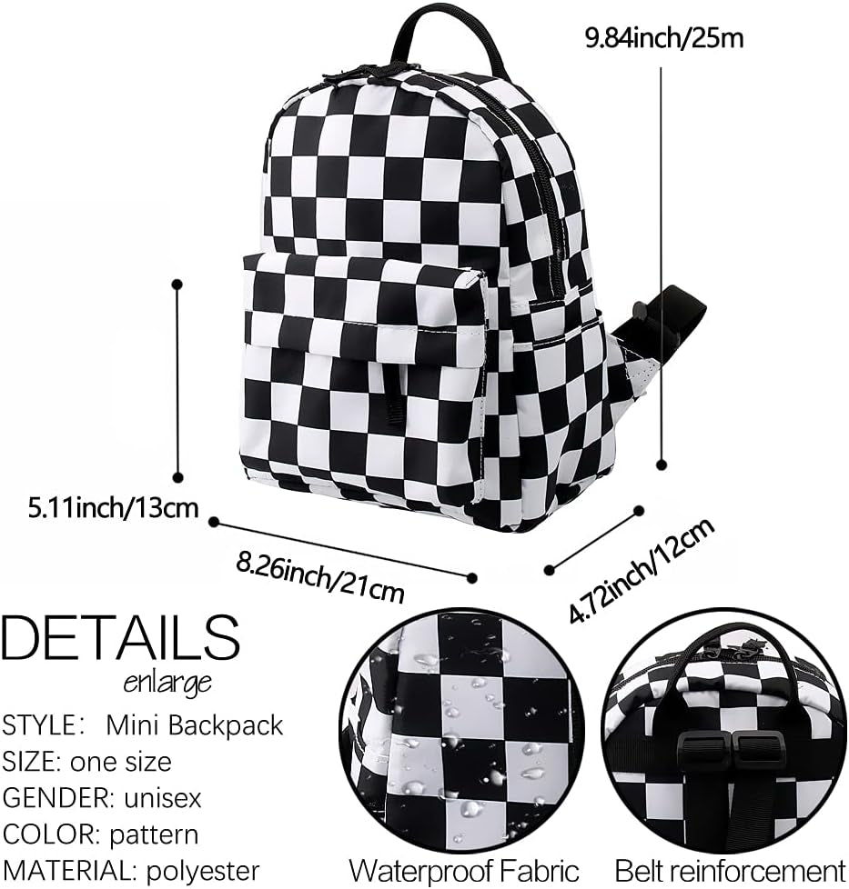 Mini Backpack for Girls, Printing Shool Bag Waterproof Fashion Purse (8)