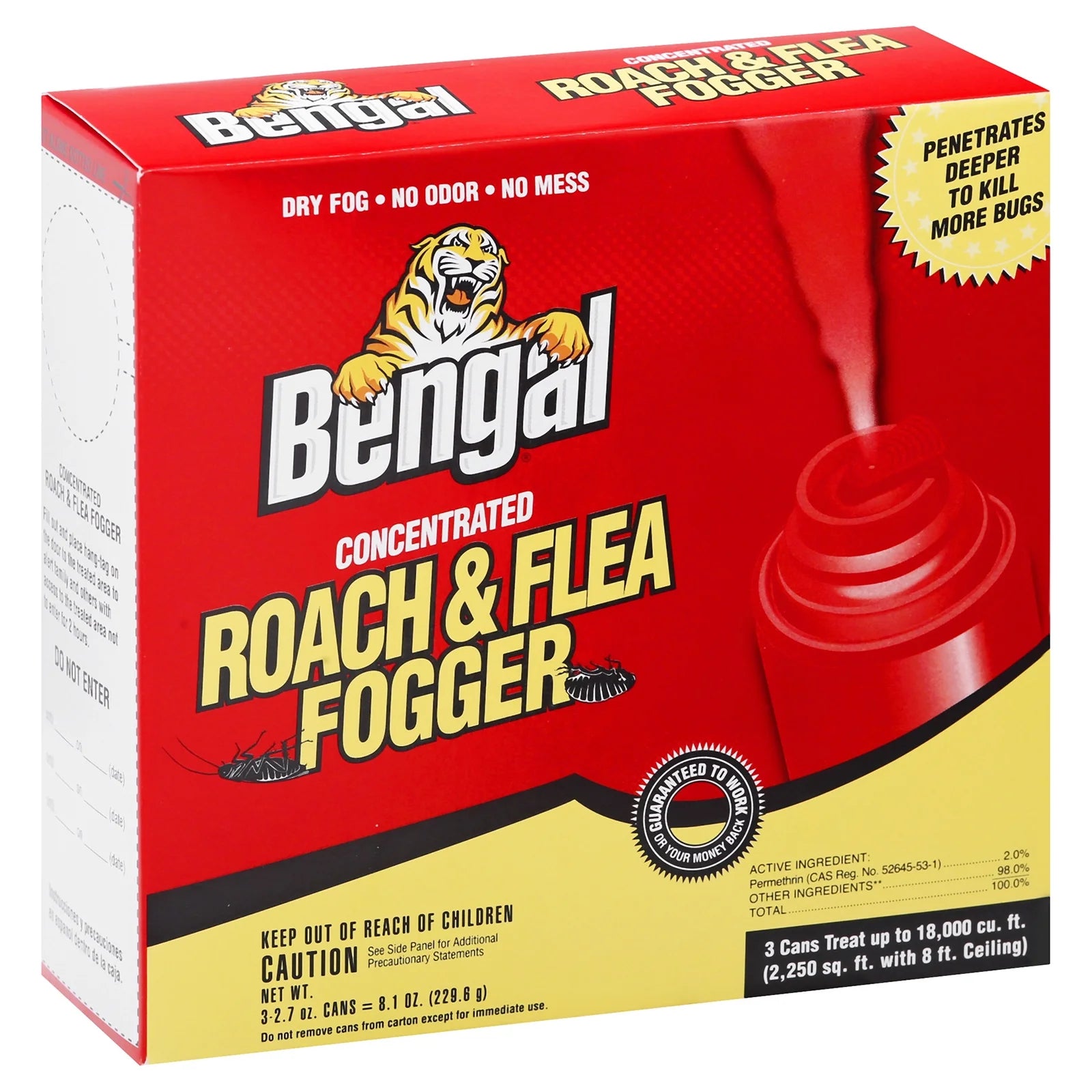 (2 Pack)  Roach & Flea Fogger, 3 Count, 2.7 Oz Cans