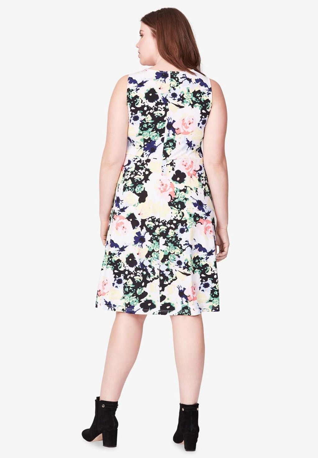 plus Size Sleeveless Knit Fit and Flare Knit Dress