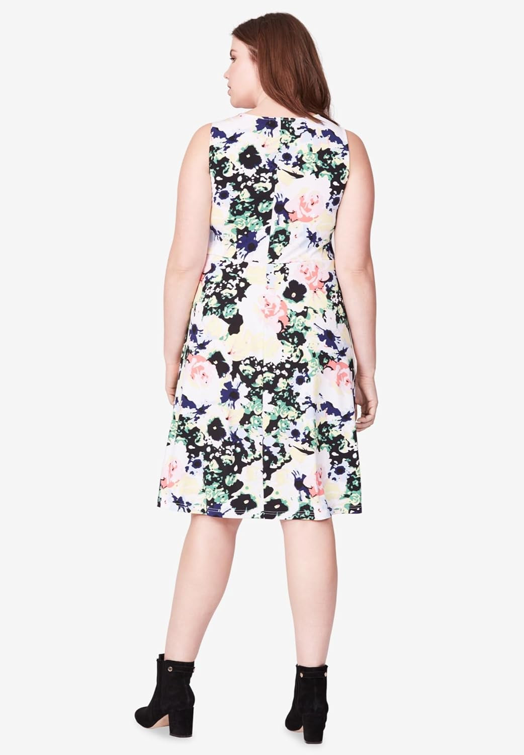 plus Size Sleeveless Knit Fit and Flare Knit Dress