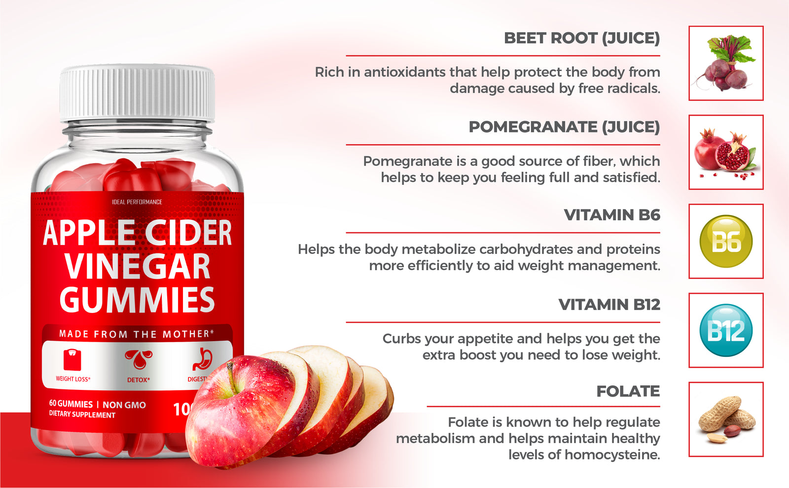 Apple Cider Vinegar Gummies with Mother - 120 Count (2 Bottles)