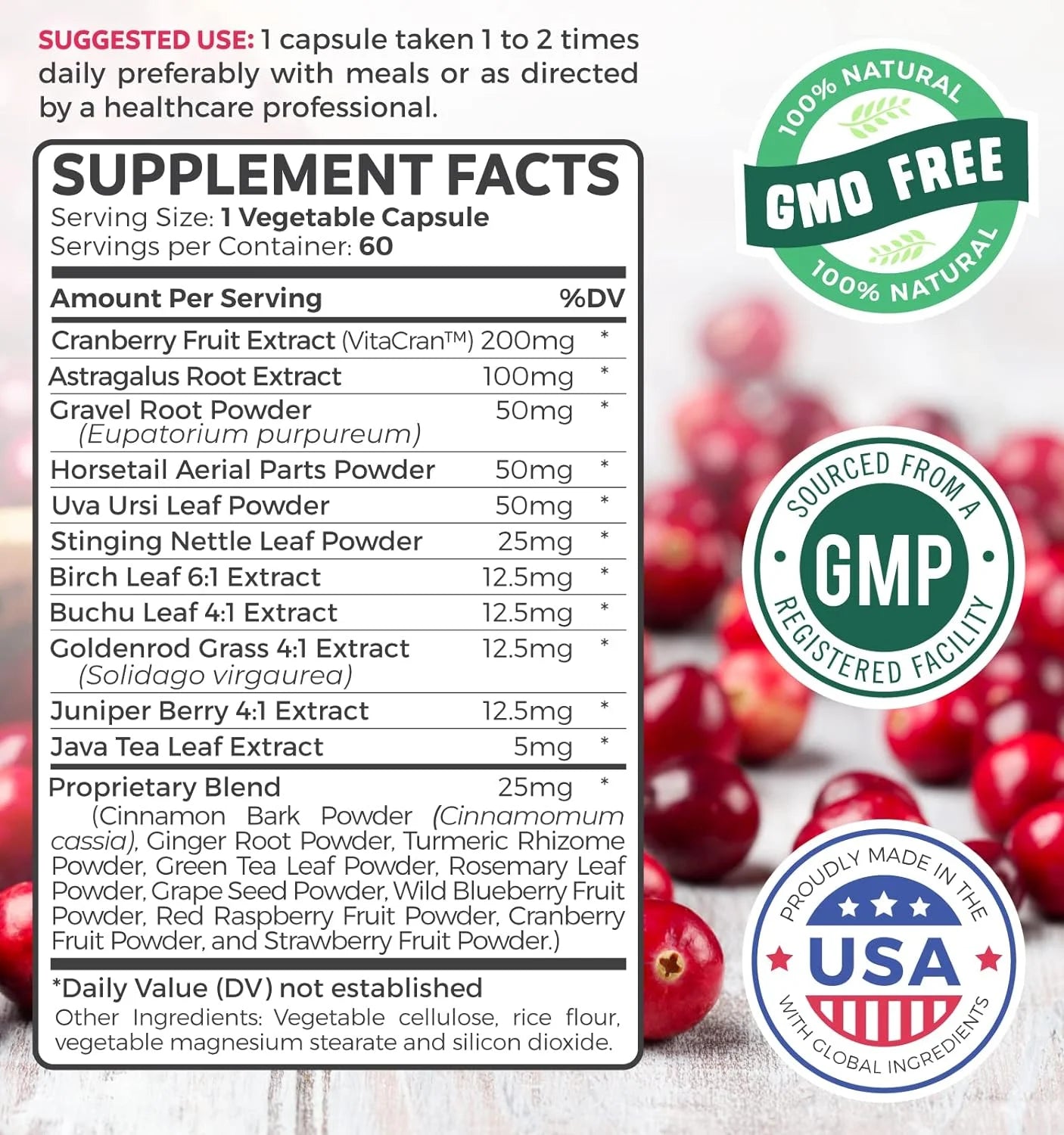 Kidney Cleanse, Kidney Support Supplement with Cranberry Extract, 60 Capsules