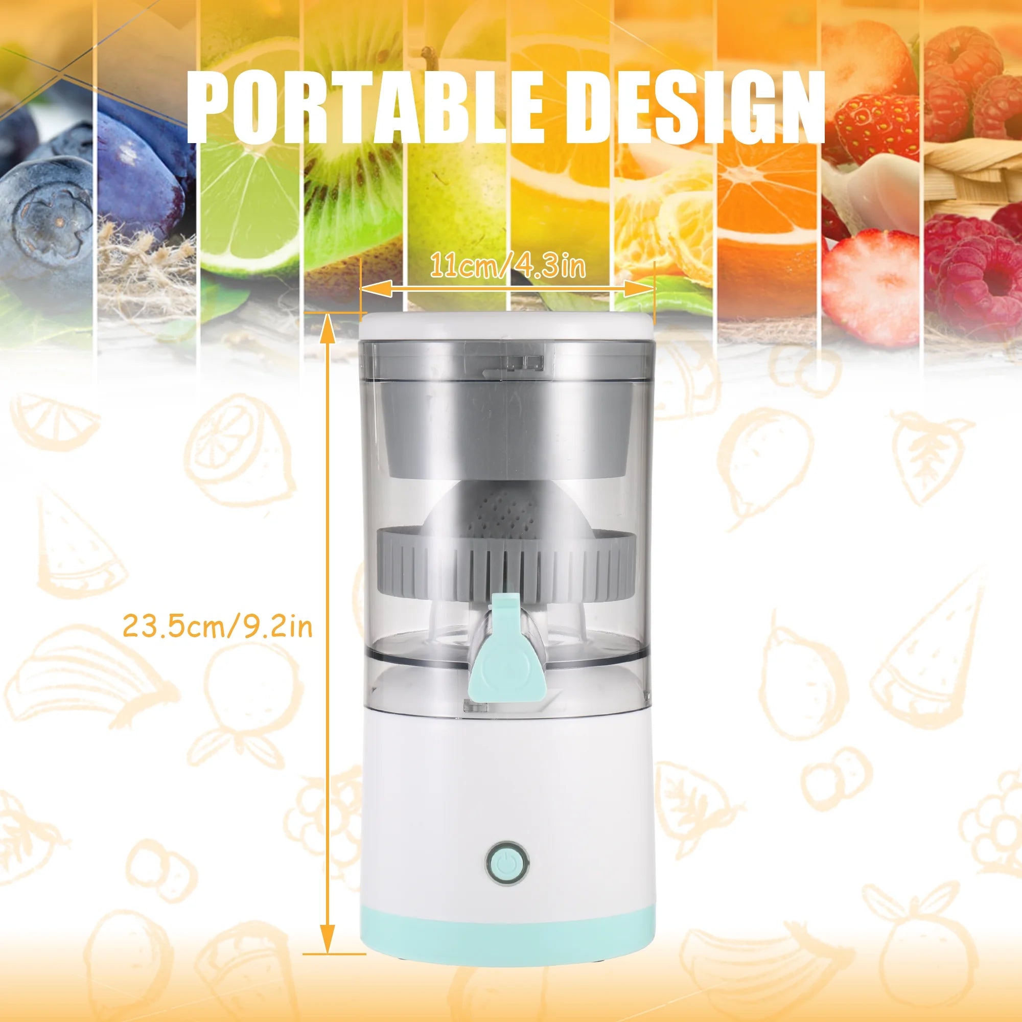 Portable Electric Juicer, 45 Watts USB Rechargeable Electric Citrus Juicer Machines for Orange, Lemon, Grapefruit