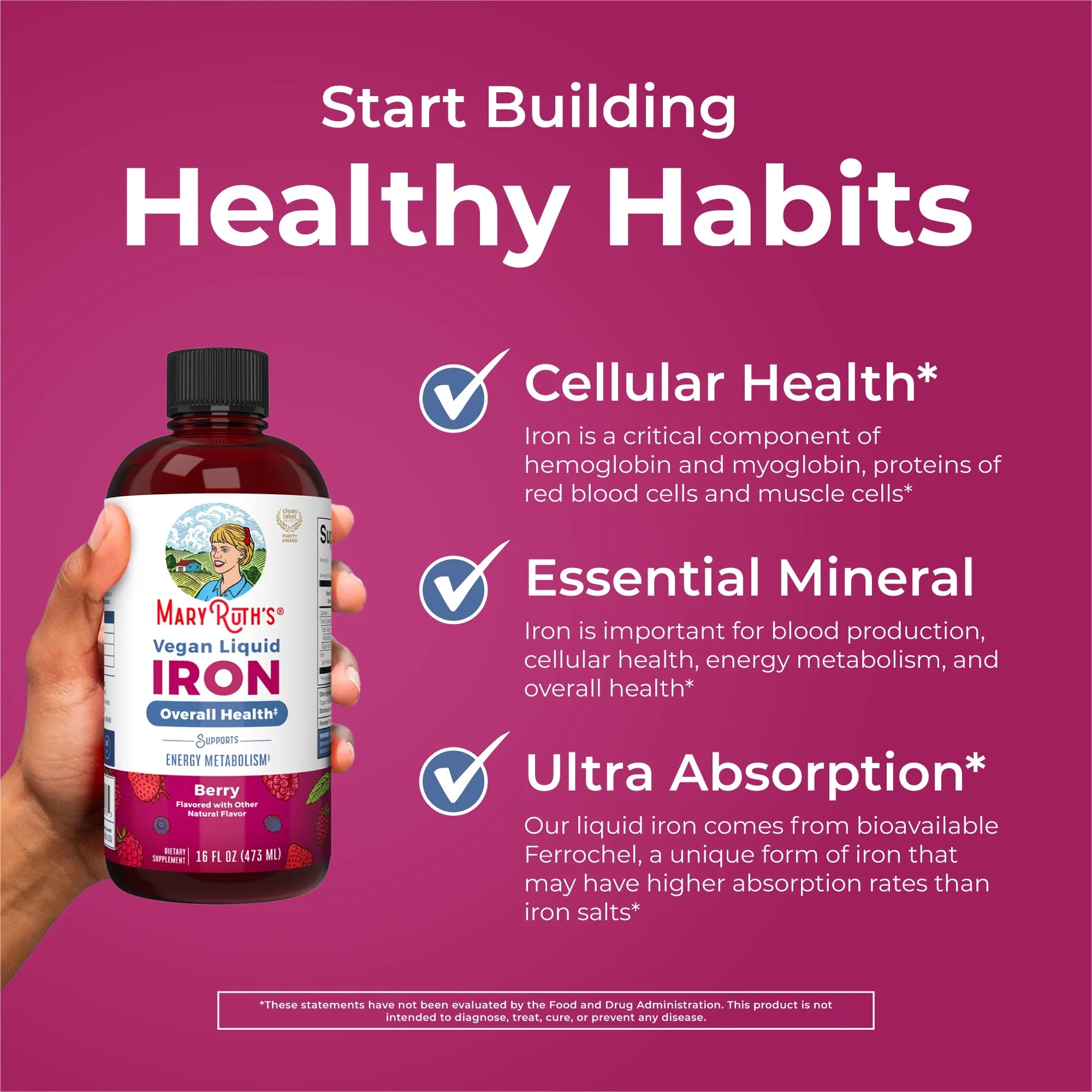 Iron Supplement for Women Men & Kids Liquid Iron Supplement for Women Men & Kids 15.22 Fl Oz