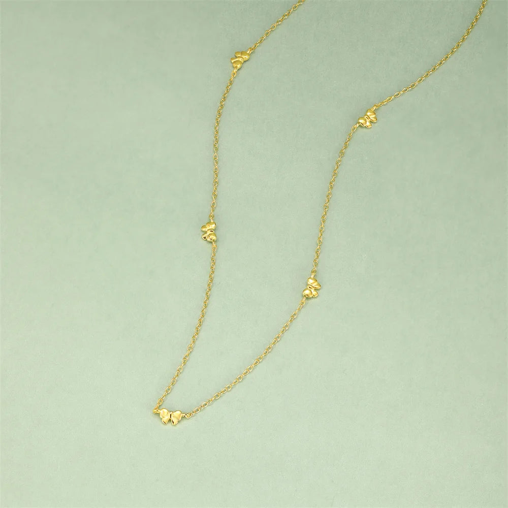 Retro 925 Sterling Silver 18K Gold Plated Necklace for Women Blue Turquoise Geometric Moon Star Pendant Clavicle Chain Jewe