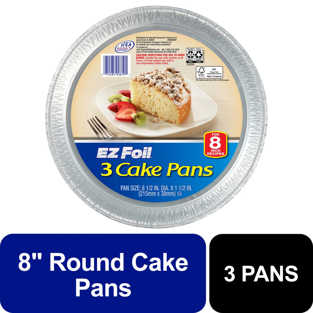 Hefty  Cake Pans, Round, 8 Inch, 3 Count